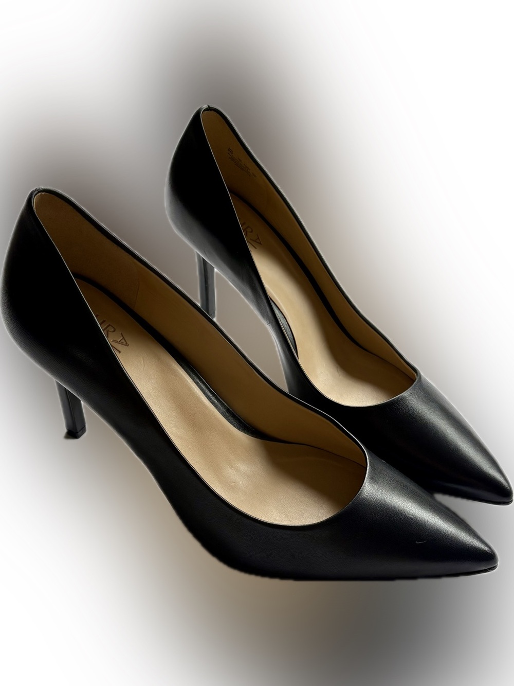 Naturalizer Anna Black Leather Pointed Toe Pumps Heels Size 9